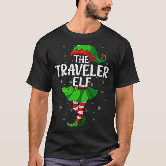 Traveler Elf Christmas Girls Women Elf Squad Xmas  T-Shirt (Vorderseite)