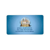 Traveler Snow Globe Bar Bat Mitzvah Adressaufkleber (Vorne)