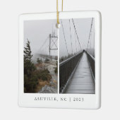 TravelfotoCollage Custom Memory Keepake Keramikornament (Links)