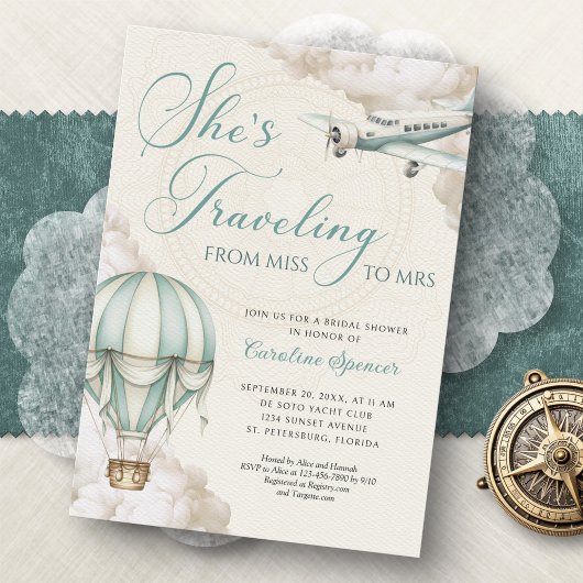 Traveling Adventure Bridal Shower Invitation Einladung