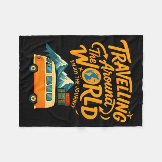 Traveling Around The World Van Life Adventure Desi Fleecedecke (Vorderseite (Horizontal))