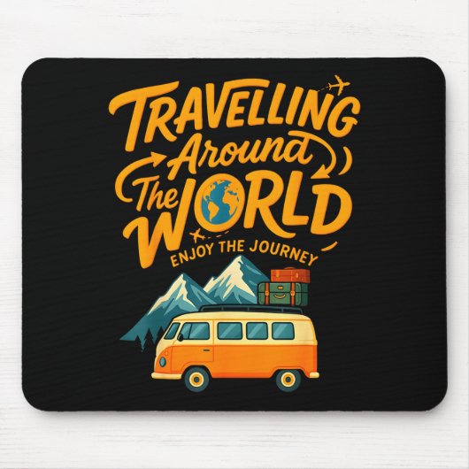 Traveling Around The World Van Life Adventure Desi Mousepad (Vorne)