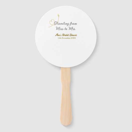 Traveling from Miss to Mrs bridal shower add name Fächer (Rückseite)