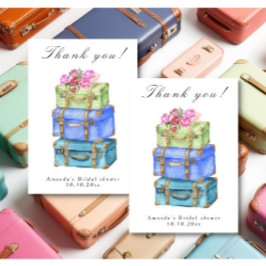 Traveling from Miss to Mrs Bridal Shower Dankeskarte