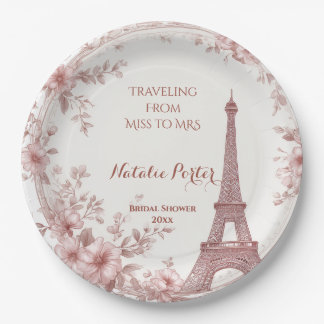 Traveling from Miss to Mrs Bridal Shower Paris Art Pappteller