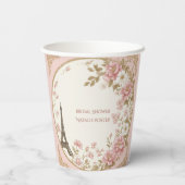 Traveling from Miss to Mrs Bridal Shower Paris  Pappbecher (Rückseite)