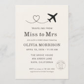 Traveling From Miss to Mrs QR Code Bridal Shower Einladung (Vorderseite)