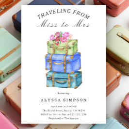 Traveling from Miss to Mrs Vintage Bridal Shower Einladung