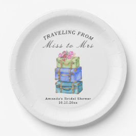 Traveling from Miss to Mrs Vintage Bridal Shower Pappteller