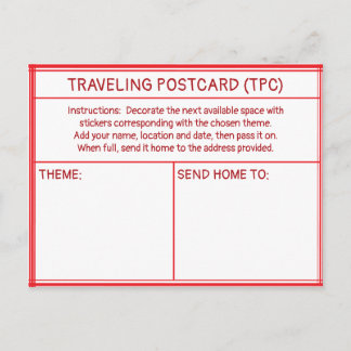 TRAVELING POSTCARD (TPC) POSTKARTE
