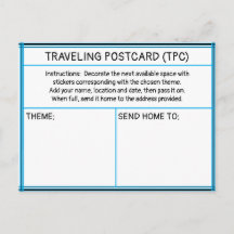 Traveling Sticker Postcard
