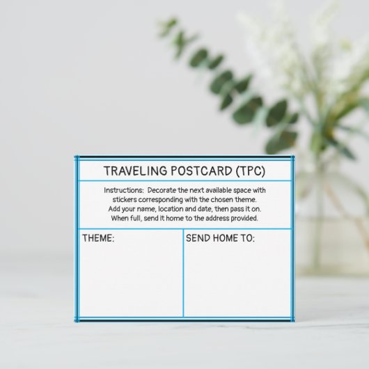 Traveling Sticker Postcard Postkarte (Stehend Vorderseite)