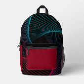 "Traveling through the Grid" Retro Backpack Bedruckter Rucksack (Vorderseite)