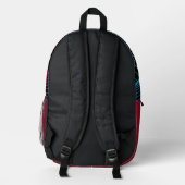 "Traveling through the Grid" Retro Backpack Bedruckter Rucksack (Rückseite)