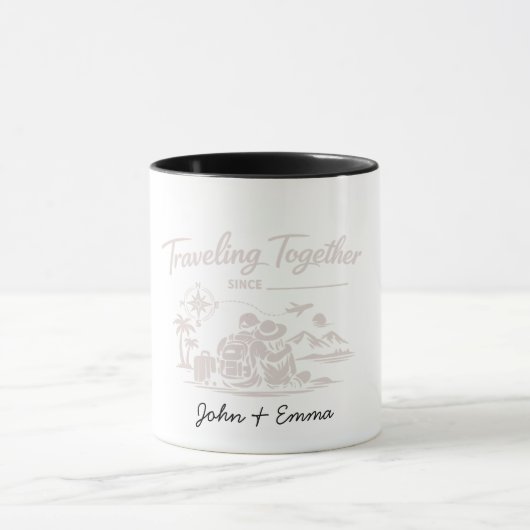 Traveling Together Since [Year] – Custom Couple Tasse (Zentrum)