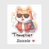 Traveller Anime Cooler Hund Aufkleber (Blatt)