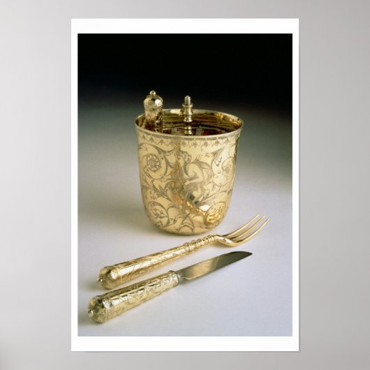 Travelling set of a knife, fork, spoon and beaker, poster (Vorne)