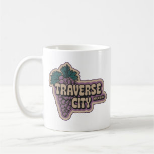 Traverse City 70er Retro Michigan Vintage Traube Kaffeetasse
