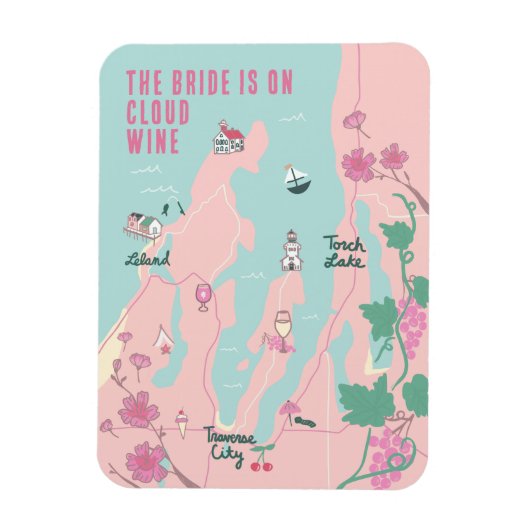 Traverse City Cloud Wine Bacheloretto Magnet (Vertikal)