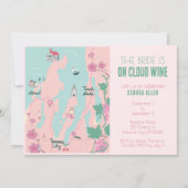 Traverse City Cloud Wine Junggeselinnen-Abschied Einladung (Vorderseite)