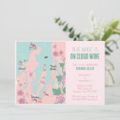 Traverse City Cloud Wine Junggeselinnen-Abschied Einladung (Stehend Vorderseite)