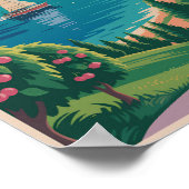 Traverse City Lake Michigan Illustration Poster (Ecke)