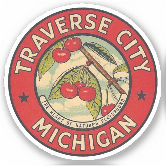 Traverse City, Michigan - Aufkleber (Vorderseite)