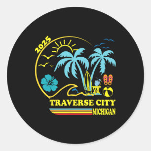 Traverse City Michigan Familienurlaub 2025 Matchi Runder Aufkleber