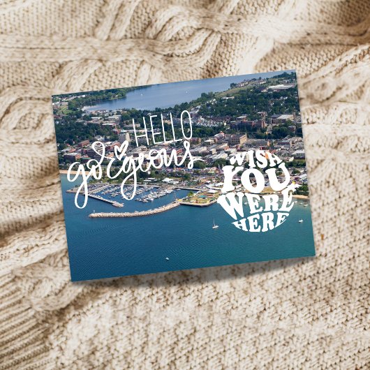 Traverse City Michigan Hello Gorgeous Postkarte