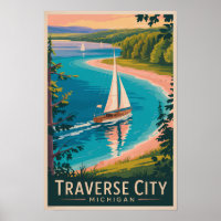 Traverse City Michigan Illustration Kunst und Kult