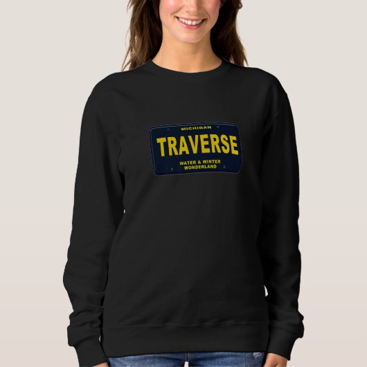 Traverse City Michigan Plate Pride MI Great Lakes Sweatshirt (Vorderseite)