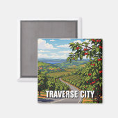 Traverse City Michigan Reise Magnet (Vorderseite/Rückseite)