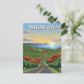 Traverse City Michigan Reise Postkarte (Stehend Vorderseite)
