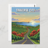 Traverse City Michigan Reise Postkarte (Vorne/Hinten)