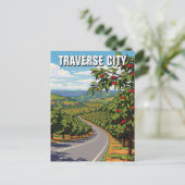 Traverse City Michigan Reise Postkarte (Stehend Vorderseite)