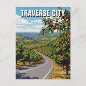 Traverse City Michigan Reise Postkarte (Vorderseite)