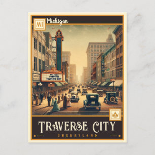 Traverse City, Michigan   Vintage Postkarte