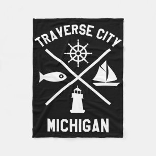 Traverse City Nord-Michigan-T-Shirt-Segelboot Fleecedecke