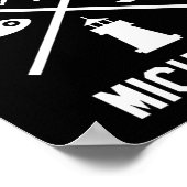 Traverse City Nord-Michigan-T-Shirt-Segelboot Poster (Ecke)