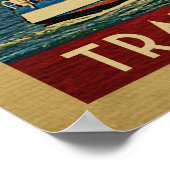 Traverse City Sailboat Vintage Reise Poster (Ecke)