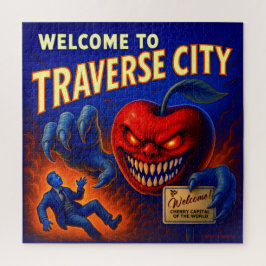 TRAVERSE STADT 20 X 20 INCH JIGSAW PUZZLE. PUZZLE