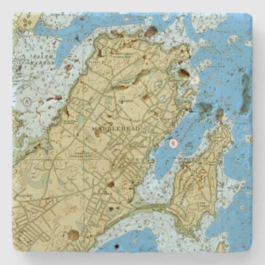 Travertin Stein Untersetzer Set 4 (Vorderseite)