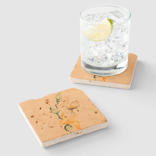 Travertin Steinuntersetzer (Seitenansicht)