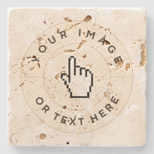 Travertin Untersetzer - Benutzerdefiniert (Bild/Te (Vorderseite)