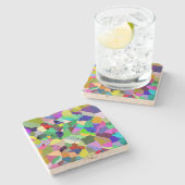 Travertin-Untersetzer mit Tilgschicht Steinuntersetzer (Seitenansicht)