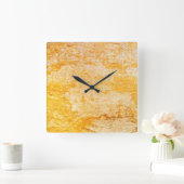 Travertine Stone Pattern Acrylic Wall Clock Quadratische Wanduhr (Zuhause)