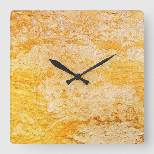 Travertine Stone Pattern Acrylic Wall Clock Quadratische Wanduhr (Vorderseite)