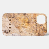 Travertine Stone Phone/iPad Case Individuelle Name (Rückseite (Horizontal))