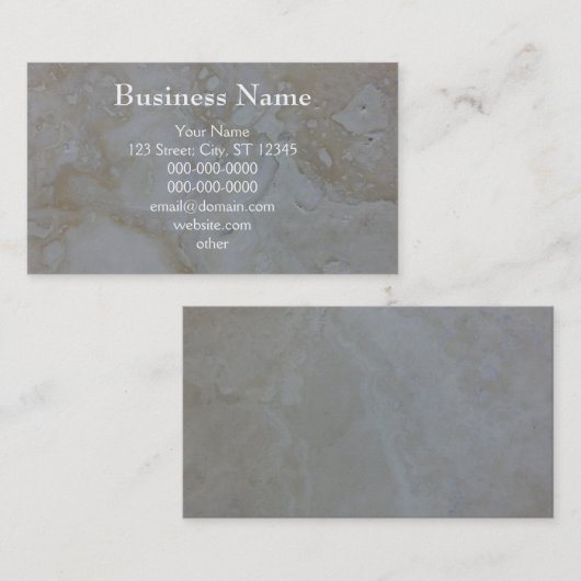 Travertinkalkstein Visitenkarte (Vorne/Hinten)