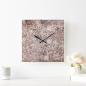 Travertinstein-Muster Acrylmauer-Uhr Quadratische Wanduhr (Zuhause)